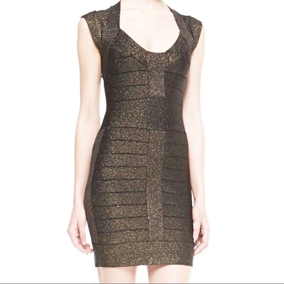 Vintage Y2K French Connection Dani Bandage Dress in metallic - Picture 1 of 2